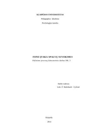 Fono įtaka spalvų suvokimui