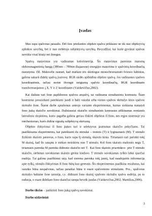 Fono įtaka spalvų suvokimui. Paveikslėlis 3