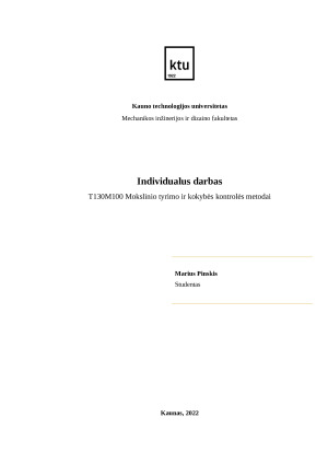 Gamybos procesų analizė ir tobulinimas