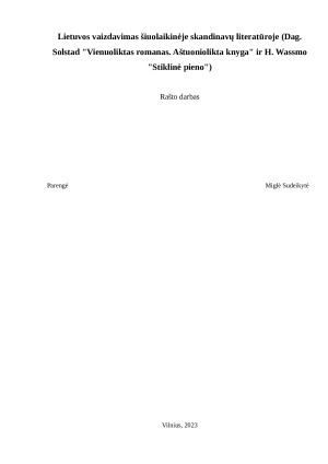Lietuvos vaizdavimas šiuolaikinėje skandinavų literatūroje