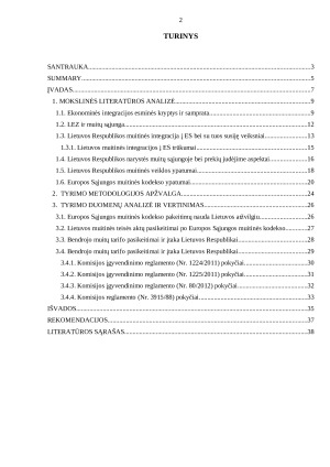 LIETUVOS RESPUBLIKOS MUITINĖ IR JOS INTEGRACIJA Į ES. Paveikslėlis 2