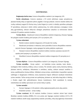 LIETUVOS RESPUBLIKOS MUITINĖ IR JOS INTEGRACIJA Į ES. Paveikslėlis 3