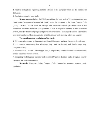 LIETUVOS RESPUBLIKOS MUITINĖ IR JOS INTEGRACIJA Į ES. Paveikslėlis 6