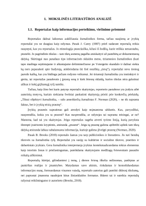 REPORTAŽAS. MOKSLINĖS LITERATŪROS ANALIZĖ. Paveikslėlis 1