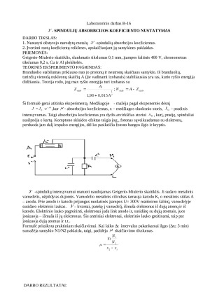 Gama spindulių absorbcijos koeficiento nustatymas. Paveikslėlis 1