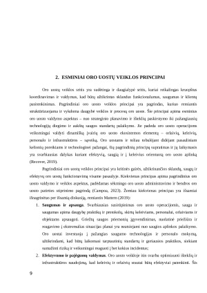 ORO UOSTŲ INFRASTRUKTŪRA, VEIKLOS PRINCIPAI IR GALIMYBĖS. Paveikslėlis 9