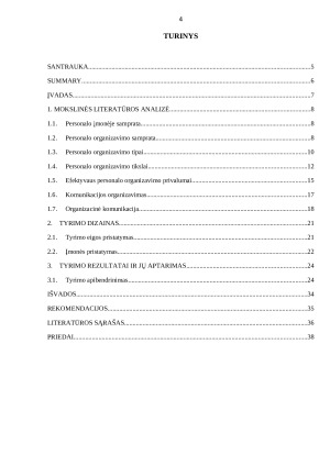 PERSONALO ORGANIZAVIMAS KOMUNIKACIJOS ORGANIZAVIMO ASPEKTU ĮMONĖJE „X“. Paveikslėlis 4