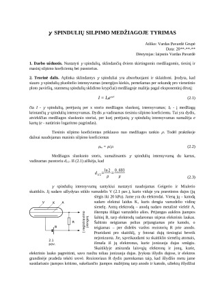 Gama spindulių silpimo medžiagoje tyrimas (2)