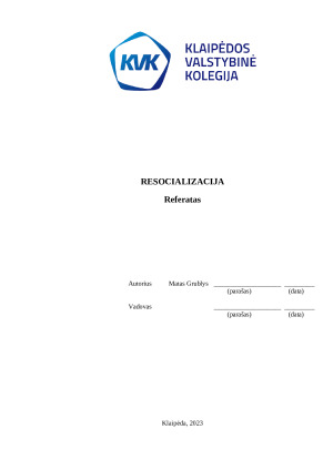 RESOCIALIZACIJA. Paveikslėlis 1
