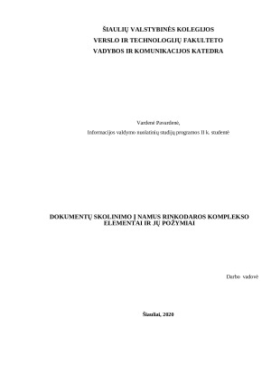 DOKUMENTŲ SKOLINIMO Į NAMUS RINKODAROS KOMPLEKSO ELEMENTAI IR JŲ POŽYMIAI