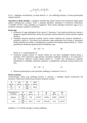 GAMA spinduliuotės silpimo medžiagoje tyrimas. Paveikslėlis 3