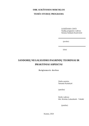 SANDORIŲ NEGALIOJIMO PAGRINDŲ TEORINIAI IR PRAKTINIAI ASPEKTAI. Paveikslėlis 1