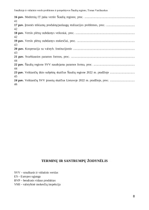 SMULKIOJO IR VIDUTINIO VERSLO PROBLEMOS IR PERSPEKTYVOS ŠIAULIŲ REGIONE. Paveikslėlis 8