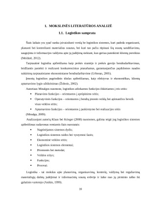 TEMPERATŪRINIŲ KROVINIŲ PERVEŽIMO OPTIMIZAVIMAS LOGISTIKOS ĮMONĖJE. Paveikslėlis 10