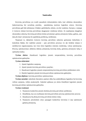TEMPERATŪRINIŲ KROVINIŲ PERVEŽIMO OPTIMIZAVIMAS LOGISTIKOS ĮMONĖJE. Paveikslėlis 4