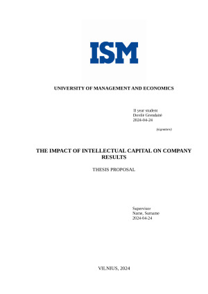 THE IMPACT OF INTELLECTUAL CAPITAL ON COMPANY RESULTS. Paveikslėlis 1