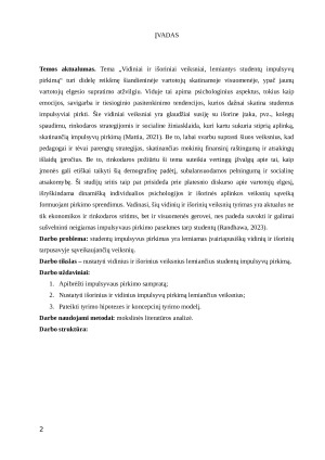 VIDINIAI IR IŠORINIAI VEIKSNIAI LEMIANTYS STUDENTŲ IMPULSYVŲ PIRKIMĄ. Paveikslėlis 2