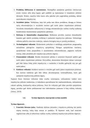 VIDINIAI IR IŠORINIAI VEIKSNIAI LEMIANTYS STUDENTŲ IMPULSYVŲ PIRKIMĄ. Paveikslėlis 5