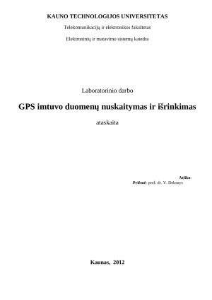 GPS imtuvo duomenų nuskaitymas ir išrinkimas