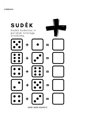 Matematikos pamokos planas 1 klasei: Vienaženklių sudėtis iki 10. Paveikslėlis 8