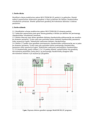 Grandinių modeliavimas ir tyrimas kompiuteriu (1 laboratorinis). Paveikslėlis 2