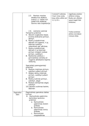 Fizinio ugdymo pamokos planas pradinėse klasėse: Kamuoliuko metimo technikos. Paveikslėlis 4