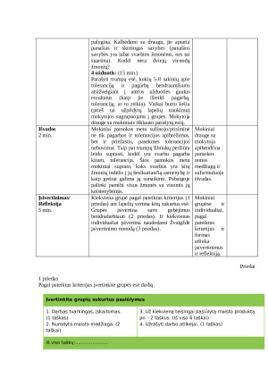 Pamokos planas 1-4 kl.: toleracija ir pagarba. Paveikslėlis 4