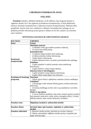 Rūgštiniai, baziniai ir amfoteriniai oksidai pamokos planas 9 klasei. Paveikslėlis 1