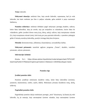Matematikos pamokos planas: laikrodis. Paveikslėlis 2