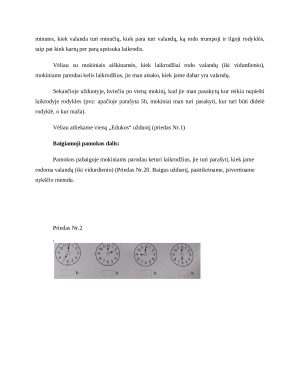 Matematikos pamokos planas: laikrodis. Paveikslėlis 3