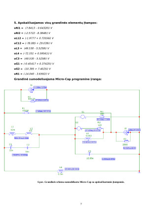 Harmoninės srovės grandinės analizė. Paveikslėlis 7