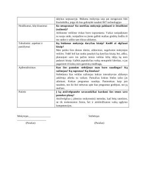 Pamokos stebėjimo protokolas Nr. 3. Paveikslėlis 3