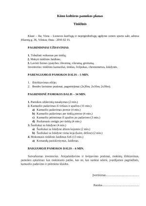 Pamokų planai: tinklinis, krepšinis.. Paveikslėlis 6