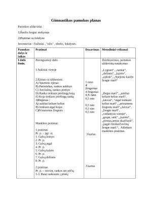 Gimnastikos pamokos planas: šuolis žergtai