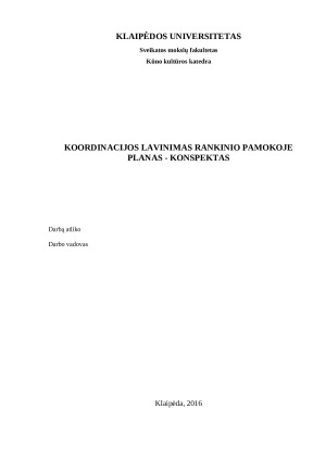 Koordinacijos lavinimas rankinio pamokoje