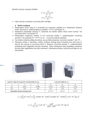 Inercijos momento nustatymas sukamąja svyruokle. Paveikslėlis 2