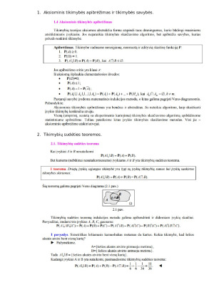 Tikimybių teorija. Konspektas