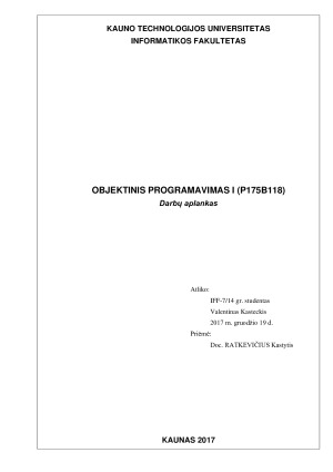 Objektinis programavimas. Pratybų ataskaitos