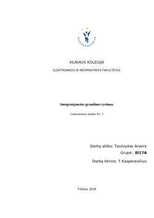 Integruojančios grandinės tyrimas