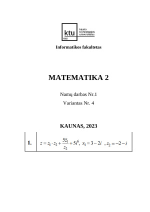Matematika 2, namų darbas nr 1