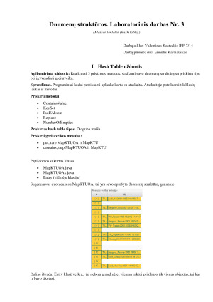 Duomenų struktūros. Laboratorinis darbas Nr. 3 (Maišos lentelės (hash table))