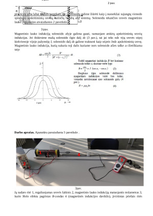 Laidininko su srove magnetinio lauko tyrimas. Paveikslėlis 2