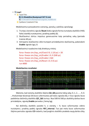 Skaitiklių modeliavimas ModelSim. Paveikslėlis 6