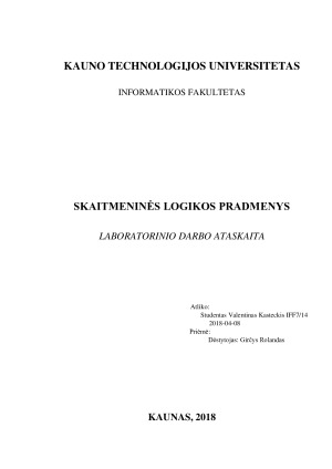SKAITMENINĖS LOGIKOS PRADMENYS. LB