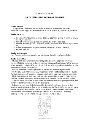 Įsiuvų perkėlimas baziniame pagrinde. Paveikslėlis 1