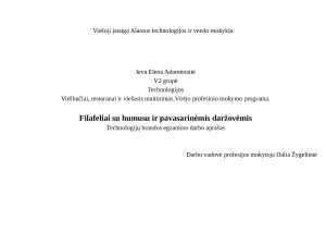 Filafeliai su humusu ir sezoninėmis daržovėmis. Paveikslėlis 1