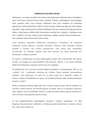Holokausto tema literatūroje