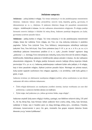 Judaizmo ir Krikščionybės palyginimas. Paveikslėlis 2