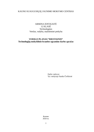 Desertų parduotuvė ir gaminimas. Verslo planas