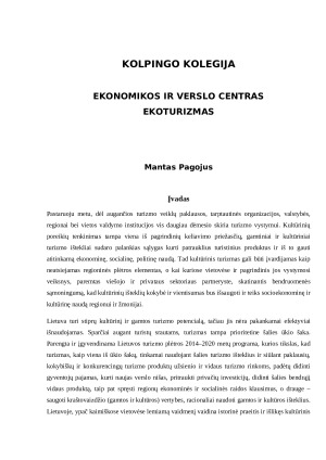 Kultūrinis turizmas. Paveikslėlis 1